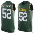 Wholesale Cheap Nike Packers #52 Clay Matthews Green Team Color Men's Stitched NFL Limited Tank Top Jersey
