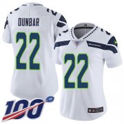 Wholesale Cheap Nike Seahawks #22 Quinton Dunbar White Women's Stitched NFL 100th Season Vapor Untouchable Limited Jersey