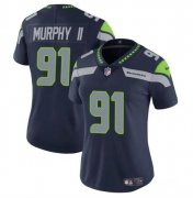 Cheap Women's Seattle Seahawks #91 Byron Murphy II 2024 Draft Navy Vapor Limited Football Stitched Jersey(Run Small)