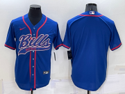 Wholesale Cheap Men's Buffalo Bills Blank Blue Stitched MLB Cool Base Nike Baseball Jersey