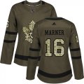 Wholesale Cheap Adidas Maple Leafs #16 Mitchell Marner Green Salute to Service Women's Stitched NHL Jersey