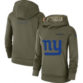 Wholesale Cheap Women\'s New York Giants Nike Olive Salute to Service Sideline Therma Performance Pullover Hoodie