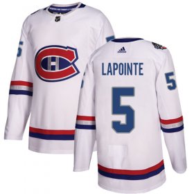 Wholesale Cheap Adidas Canadiens #5 Guy Lapointe White Authentic 2017 100 Classic Stitched NHL Jersey