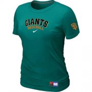 Wholesale Cheap Women's San Francisco Giants Nike Short Sleeve Practice MLB T-Shirt Teal Green