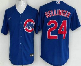 Cheap Men\'s Chicago Cubs #24 Cody Bellinger Blue Cool Base Jersey