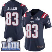 Wholesale Cheap Nike Patriots #83 Dwayne Allen Navy Blue Super Bowl LIII Bound Women's Stitched NFL Limited Rush Jersey
