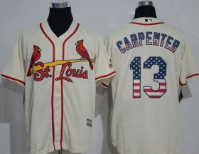 Wholesale Cheap Cardinals #13 Matt Carpenter Cream USA Flag Fashion Stitched MLB Jersey