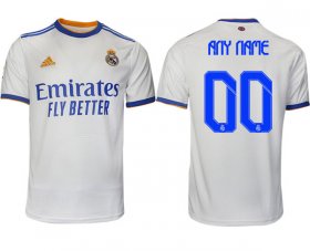 Wholesale Cheap Men\'s Real Madrid Custom 2021-22 White Home Soccer Jersey