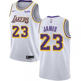 Wholesale Cheap Big Size Nike Los Angeles Lakers #23 LeBron James White NBA Swingman Association Edition Jersey