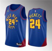 Wholesale Cheap Men's Denver Nuggets #24 Jalen Pickett Blue 2023 Draft Statement Edition Stitched Basketball Jersey