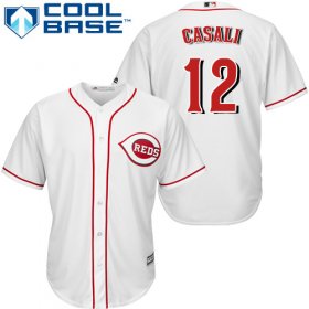 Wholesale Cheap Reds #12 Curt Casali White New Cool Base Stitched Youth MLB Jersey