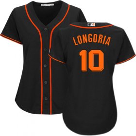 Wholesale Cheap Giants #10 Evan Longoria Black Alternate Women\'s Stitched MLB Jersey