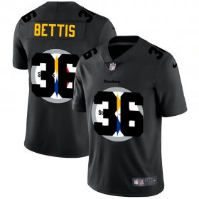 Wholesale Cheap Pittsburgh Steelers #36 Jerome Bettis Men\'s Nike Team Logo Dual Overlap Limited NFL Jersey Black