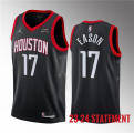Wholesale Cheap Men's Houston Rockets #17 Tari Eason Black 2023 Statement Edition Stitched Basketball Jersey