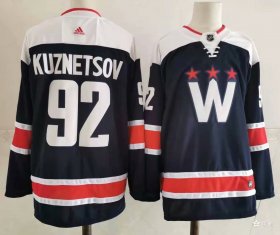 Wholesale Cheap Men\'s Washington Capitals #92 Evgeny Kuznetsov NEW Navy Blue Adidas Stitched NHL Jersey