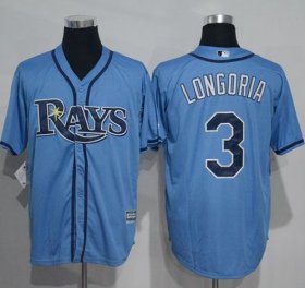 Wholesale Cheap Rays #3 Evan Longoria Light Blue New Cool Base Stitched MLB Jersey