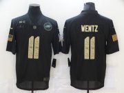 Wholesale Cheap Men's Philadelphia Eagles #11 Carson Wentz Black Camo 2020 Salute To Service Stitched NFL Nike Limited Jersey