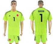 Wholesale Cheap Colombia #1 Ospina Shiny Green Goalkeeper Soccer Country Jersey