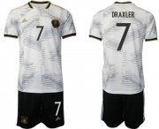 Cheap Men's Germany #7 Draxler White Home Soccer Jersey Suit