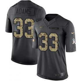 Wholesale Cheap Nike Jets #33 Jamal Adams Black Men\'s Stitched NFL Limited 2016 Salute To Service Jersey