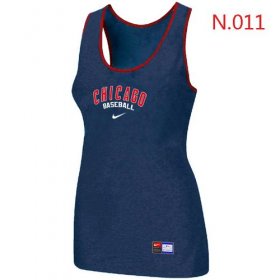 Wholesale Cheap Women\'s Nike Chicago Cubs Tri-Blend Racerback Stretch Tank Top Blue