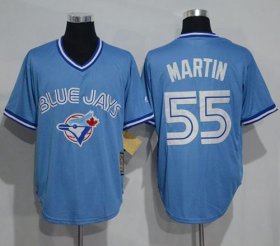 Wholesale Cheap Blue Jays #55 Russell Martin Light Blue Cooperstown Throwback Stitched MLB Jersey