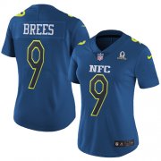 Wholesale Cheap Nike Saints #9 Drew Brees Navy Women's Stitched NFL Limited NFC 2017 Pro Bowl Jersey