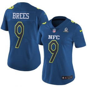 Wholesale Cheap Nike Saints #9 Drew Brees Navy Women\'s Stitched NFL Limited NFC 2017 Pro Bowl Jersey