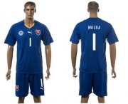 Wholesale Cheap Slovakia #1 Mucha Blue Away Soccer Country Jersey