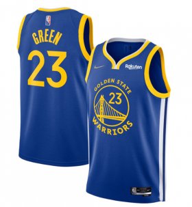 Wholesale Cheap Men\'s Golden State Warriors #23 Draymond Green Royal 75th Anniversary Stitched Basketball Jersey