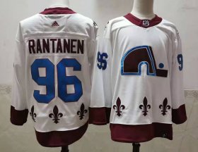 Wholesale Cheap Men\'s Colorado Avalanche #96 Mikko Rantanen White 2021 Retro Stitched NHL Jersey