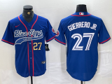 Cheap Men's Toronto Blue Jays #27 Vladimir Guerrero Jr Blue Cool Base Stitched Baseball Jerseys