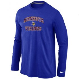 Wholesale Cheap Nike Minnesota Vikings Heart & Soul Long Sleeve T-Shirt Blue