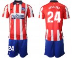 Wholesale Cheap Men 2020-2021 club Atletico Madrid home 24 red Soccer Jerseys