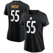 Wholesale Cheap Pittsburgh Steelers #55 Devin Bush Nike Women's Team Player Name & Number T-Shirt Black