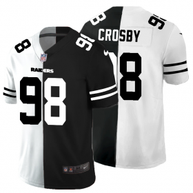 Cheap Las Vegas Raiders #98 Maxx Crosby Men\'s Black V White Peace Split Nike Vapor Untouchable Limited NFL Jersey