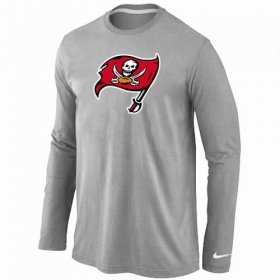 Wholesale Cheap Nike Tampa Bay Buccaneers Logo Long Sleeve T-Shirt Grey