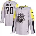 Wholesale Cheap Adidas Capitals #70 Braden Holtby Gray 2018 All-Star Metro Division Authentic Stitched NHL Jersey