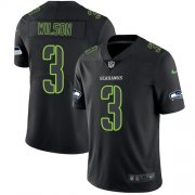 Wholesale Cheap Nike Seahawks #3 Russell Wilson Black Men's Stitched NFL Limited Rush Impact Jersey