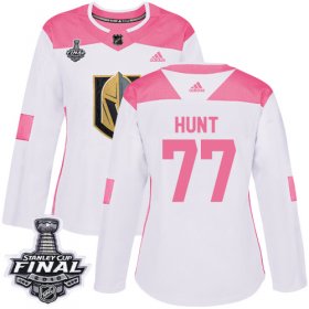 Wholesale Cheap Adidas Golden Knights #77 Brad Hunt White/Pink Authentic Fashion 2018 Stanley Cup Final Women\'s Stitched NHL Jersey