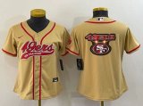 Wholesale Cheap Youth San Francisco 49ers Gold Team Big Logo With Patch Cool Base Stitched Baseball Jersey