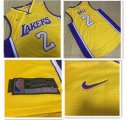 Wholesale Cheap Men's Los Angeles Lakers #2 Lonzo Ball Yellow 2017-2018 Nike Swingman Stitched NBA Jersey