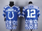 Wholesale Cheap Nike Colts #12 Andrew Luck Royal Blue Men's Stitched NFL Elite Noble Fashion Jersey