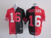 Wholesale Cheap Nike 49ers #16 Joe Montana Black/Red Men's Stitched NFL Elite Split Jersey