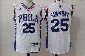Wholesale Cheap Men\'s Philadelphia 76ers #25 Ben Simmons White Revolution 30 Swingman Basketball Jersey