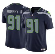 Cheap Men's Seattle Seahawks #91 Byron Murphy II Navy 2024 Draft F.U.S.E Vapor Limited Football Stitched Jersey
