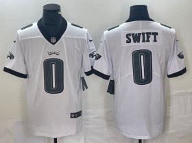 Men\'s Philadelphia Eagles #0 D\'Andre Swift White Vapor Limited Football Stitched Jersey