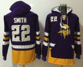 Wholesale Cheap Men\'s Minnesota Vikings #22 Harrison Smith NEW Purple Pocket Stitched NFL Pullover Hoodie