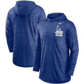 Wholesale Cheap Los Angeles Dodgers Nike Split Logo Performance Long Sleeve Hoodie Top Royal