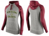 Wholesale Cheap Women's Nike New Orleans Saints Performance Hoodie Grey & Red